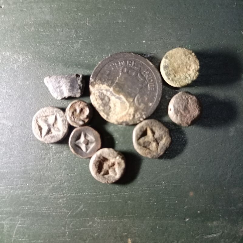 paket koin kuno era Sriwijaya dan Hindia Belanda 1/4 Gulden perak Wilhelmina