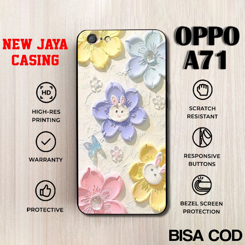 Casing Oppo A71 Bunga Lucu Terlaris Hardcase Softcase Glossy Case Oppo A71 Terbaru Termurah Premium