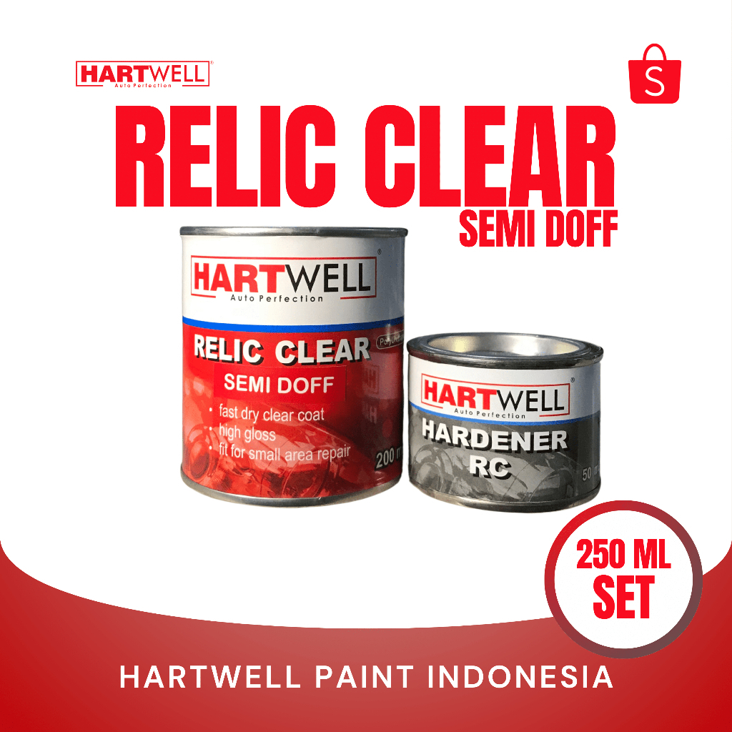 Varnish Motor Mobil | Hartwell RELIC CLEAR SEMI DOFF - Clear Coat 250ML 1 SET