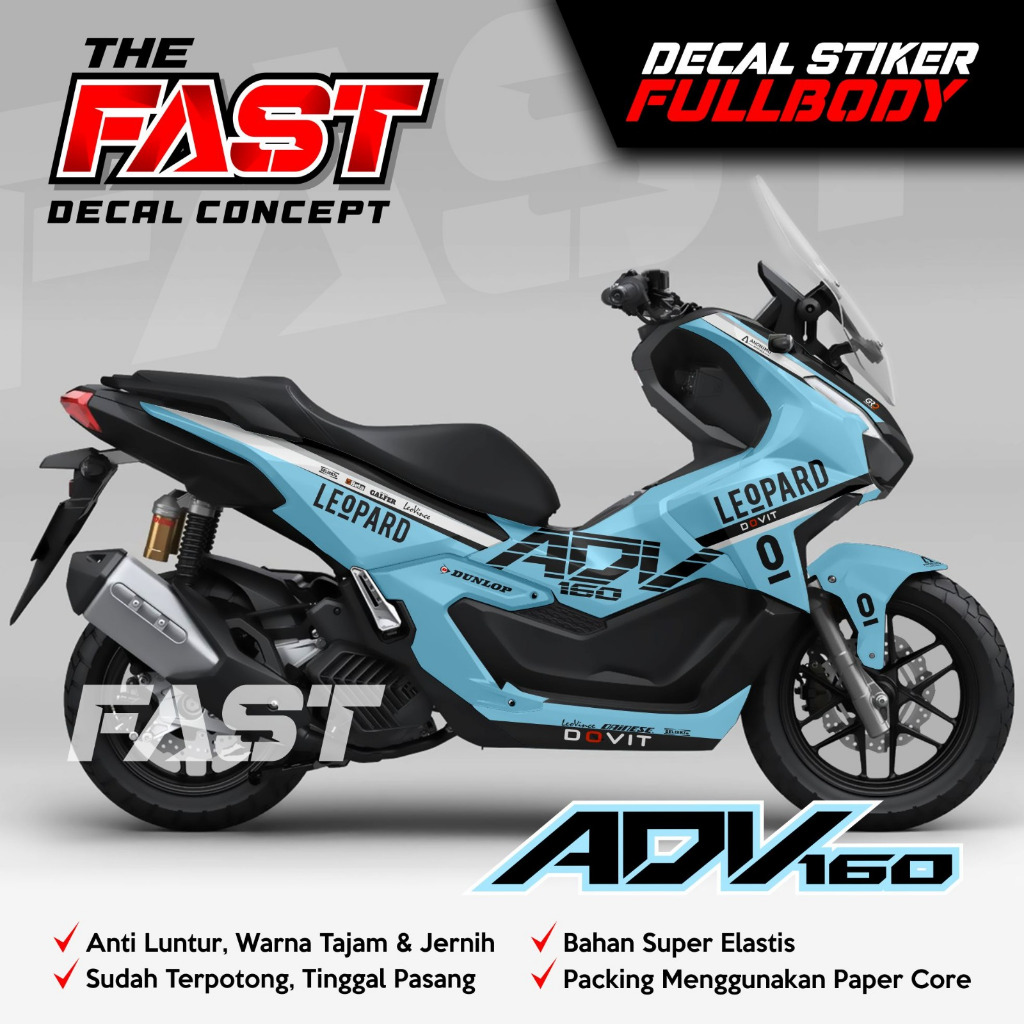 TERBARU Decal ADV160 Fullbody Leopard Variasi Sticker Striping Decal Yamaha ADV160, Sticker Decal AD