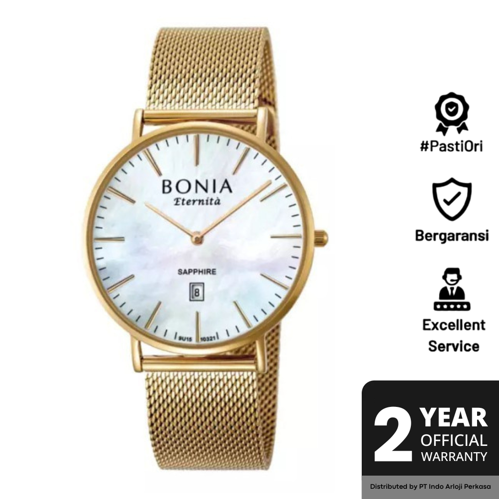 Jam Tangan Pria Bonia Gold Analog B10321-1258 Original
