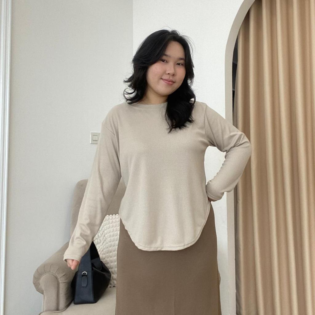 Bu Sara Top - Kaos Knit Lengan Panjang - Atasan Wanita Lengan Panjang - Atasan Knit Wanita - Knit