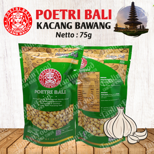 

Kacang Bawang Asin POETRI BALI - 75gram ( kemasan pouch )