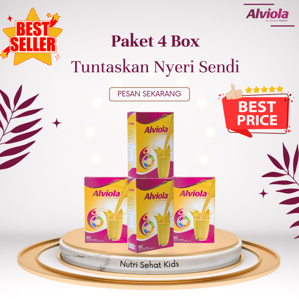 

Susu Alviola 4 Box Mengobati Nyeri Sendi Otot Tulang Membantu Meredakan Nyeri Sendi & Pegal Linu Tanpa Efek Samping dengan Susu Etawa Berkhasiat Susu Memperkuat Kepadatan Tulang