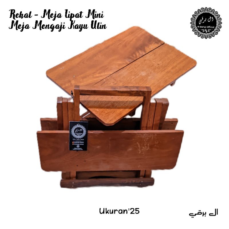 Rehal Meja Lipat Meja Belajar Kayu Ulin Kayu Besi Ukuran Mini Lebar 25cm
