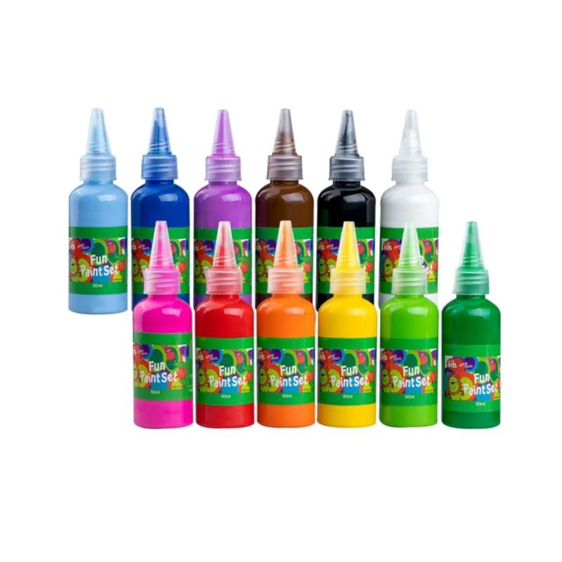 

60ml Cat Anak Finger Paint Fun Paint Set / Cat Lukis Anak Untuk Mainan Edukasi Anak / Kid Painting / Cat Warna Non Toxic Mudah di bersihkan