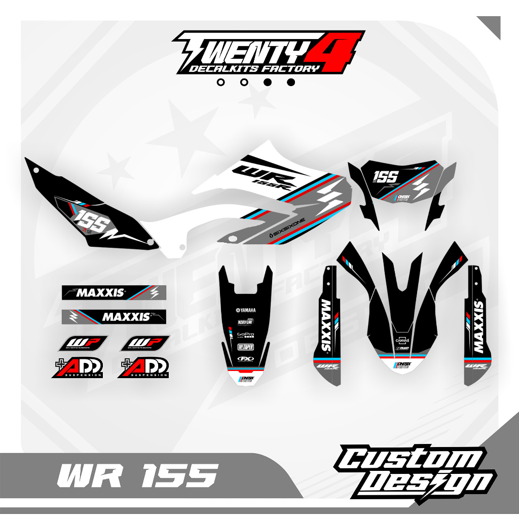 Decal Custom Yamaha Wr 155 - Decal Wr Hitam Putih Simple