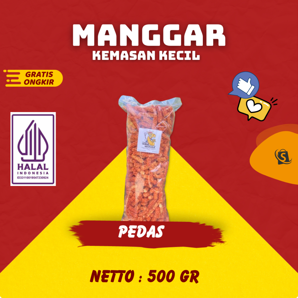 

2Xbtygneal Sakha Snack ) 1/2 Bal Manggar Camilan 500Gr Krupuk Akar Snack Food Pedas Goreng Kering