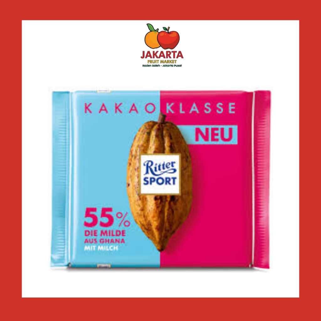 

RITTER SPORT COCOA SELECTION 100GR ( 55% SMOOTH WITH COCOA MASS FROM GHANA)
