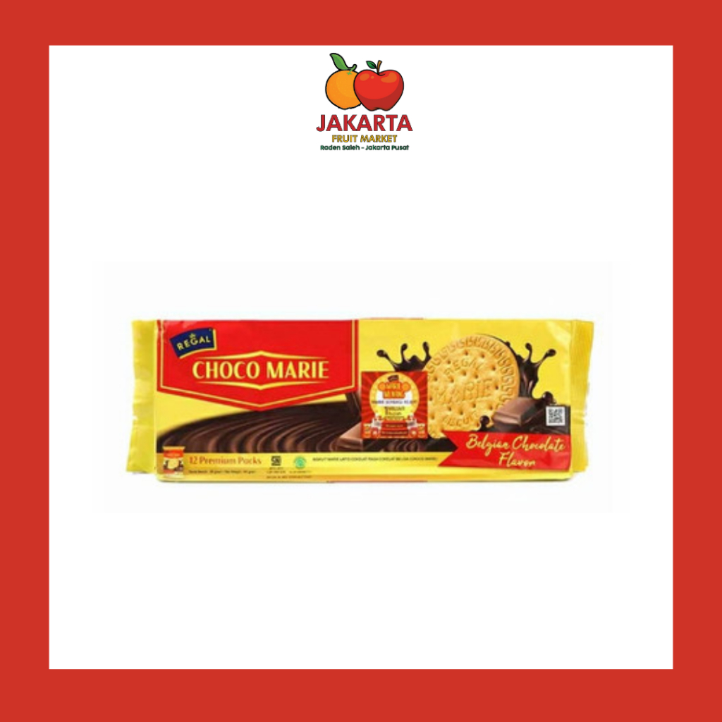 

REGAL CHOCO MARIE BISCUIT 96 GR / BISKUIT REGAL COKELAT 12 PREMIUM PACK