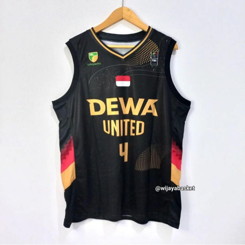JERSEY BASKET IBL REPRO DEWA UNITED #4 SOLANO - HITAM