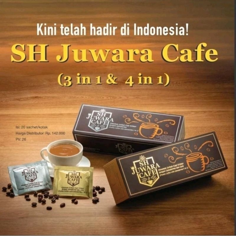 

KOPI SH JUWARA CAFE 4 IN 1 - KOPI KESEHATAN - KOPI GANODERMA - KOPI JUWARA