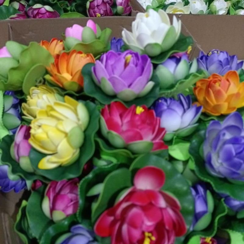 bunga teratai apung  bunga lotus imitasi