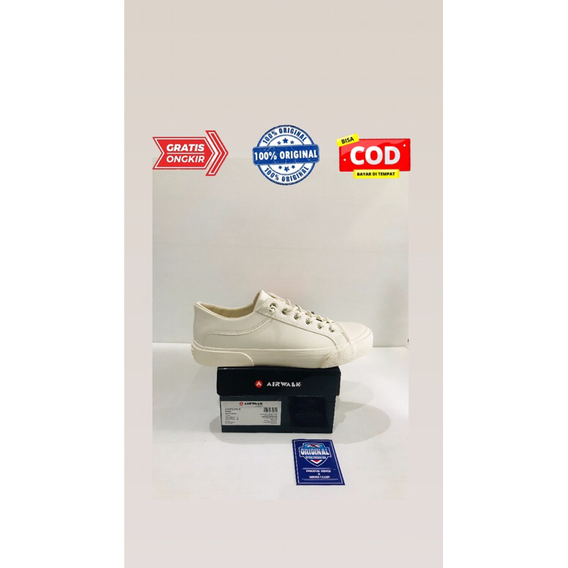 BIG SALE SEPATU SNEAKER CASUAL PRIA WANITA AIRWALK AIRLINGTON FULL PUTIH [AIWCM230703W] ORIGINAL