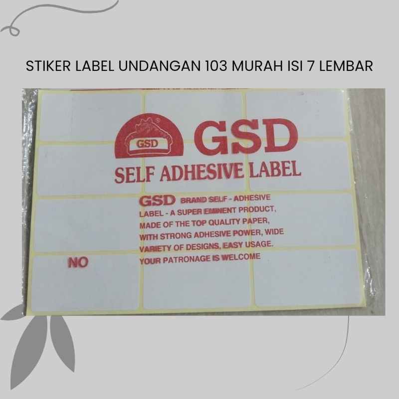 

Stiker Label Undangan 103 Murah Isi 7 Lembar