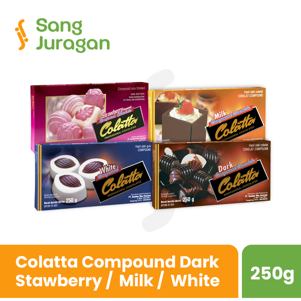 

Colatta Coklat Batangan Compound Dark / White / Milk / Strawberry 250gr / Colatta Chocolate Compound Dark / White / Milk / Strawberry Chocolate