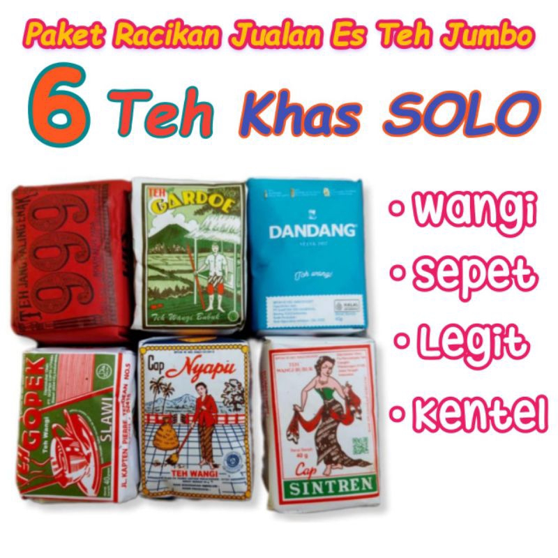 

Teh Racikan Khas Solo | Paket Racikan Es Teh Jumbo 6 Teh | Teh Khas Wedangan Solo