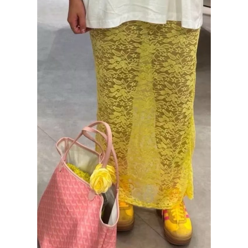 Rok Vania Midi Span belah samping / Brokat Lace Span Midi skirt with slit / OUTER Skirt