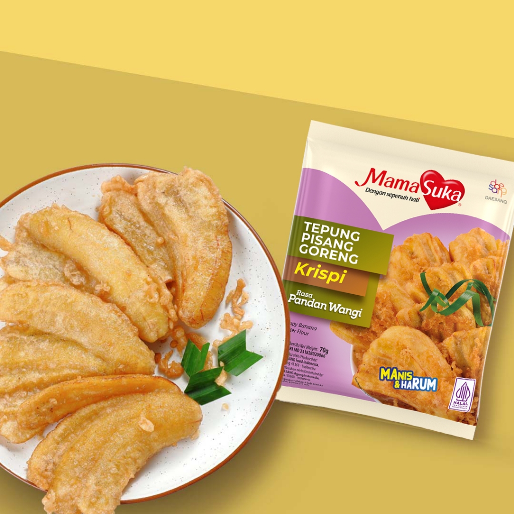 

Mama Suka Tepung Pisang Goreng Krispi Pandan Wangi MamaSuka 70g 70 gram