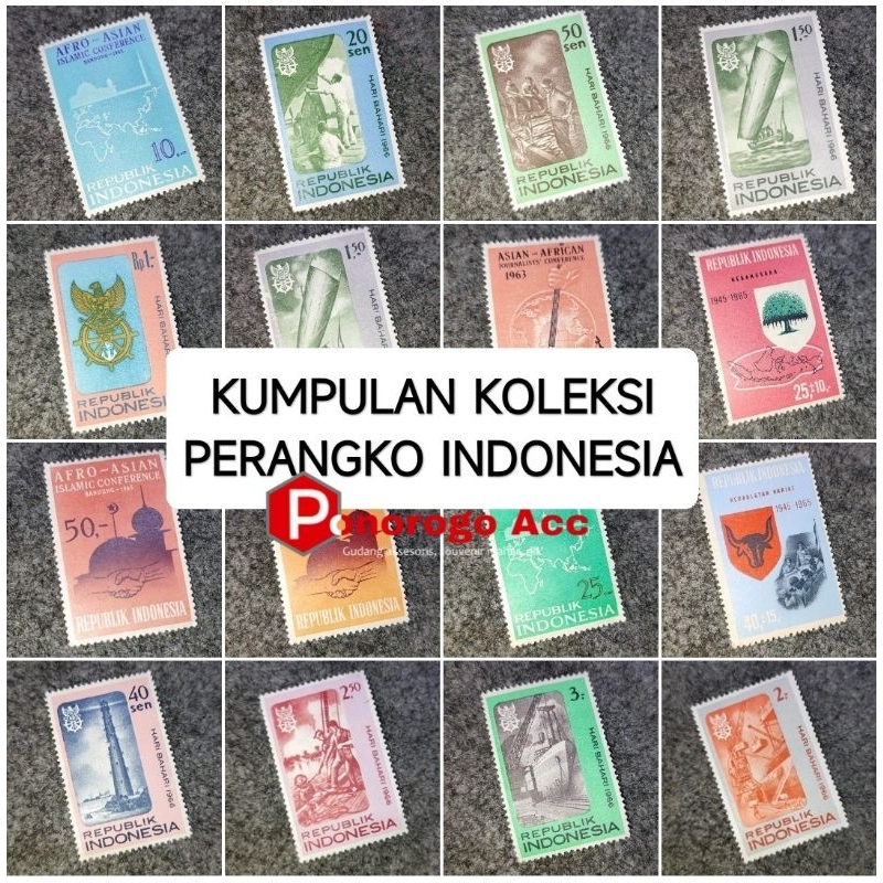 

Kumpulan koleksi perangko Indonesia macam macam seri sesuai pilihan