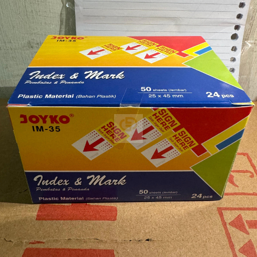 

Index & Mark Penanda Pembatas Joyko IM-35 Plastik (1 Box isi 24 Pcs)