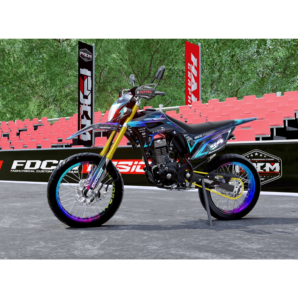 decal crf 150 l full body Gradiasi pink biru tosca dengan pilihan warna lain Sticker Fullbody