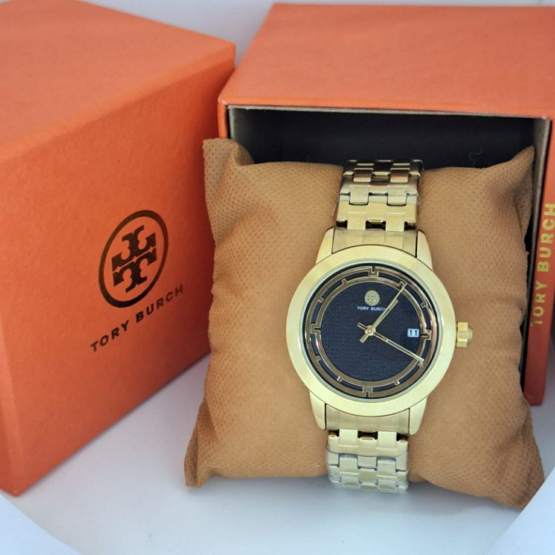 Premium Super - Jam Tangan Fashion Wanita Tory Burch Tanggal Aktif Model Rantai Elegan
