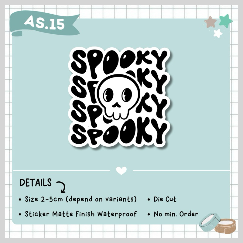

STICKER AESTHETIC TUMBLR SATUAN / STICKER HALLOWEEN SPOOKY / VINYL WATERPROOF / AS.15