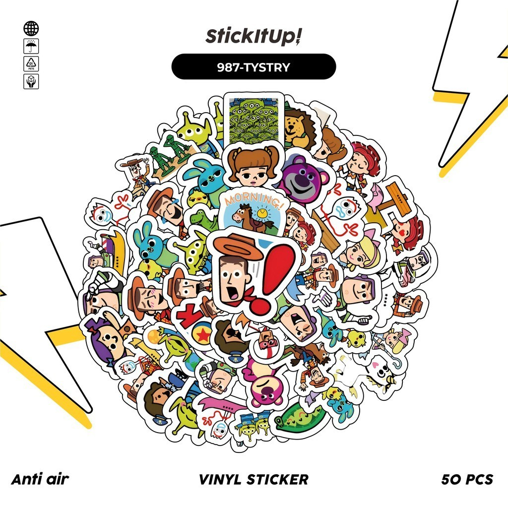

COD✨ 100 Pcs Stiker Pack Kartun Toy Story v2 Keren Anti Air Untuk Dekorasi Notebook Sepeda Skateboard Handphone DIY