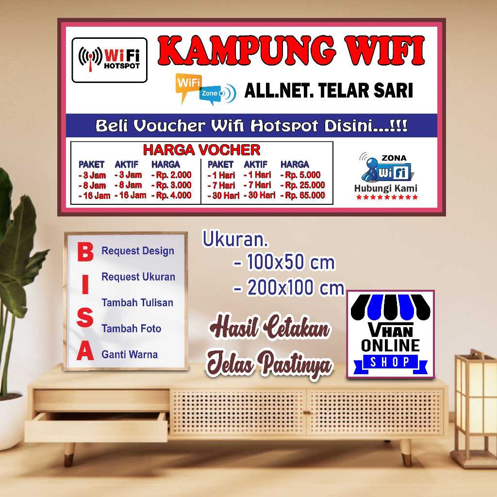 Spanduk Banner Custom Agen Wifi Atau Usaha WIFI
