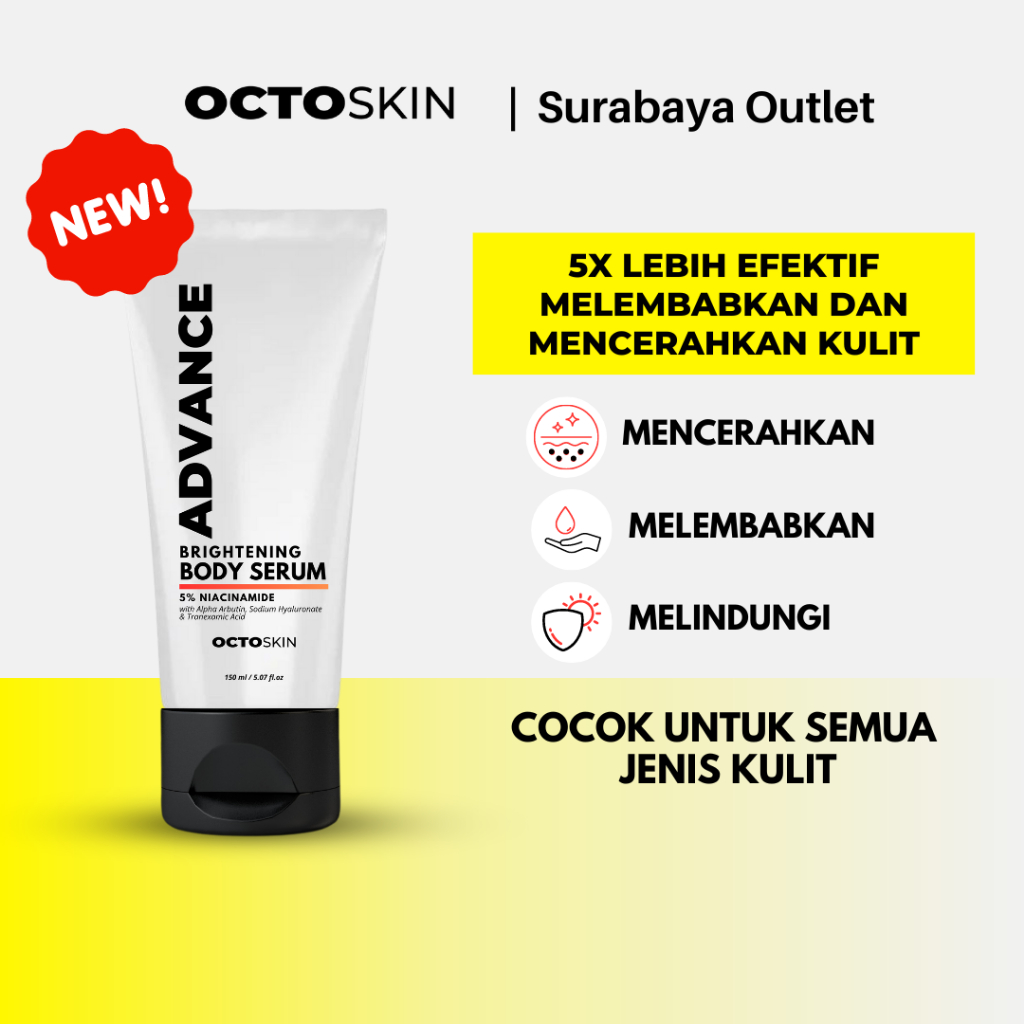 ( READY ) OCTOSKIN Advance Brightening Body Serum Niacinamide 5% - Pelembab Pencerah Kulit Badan