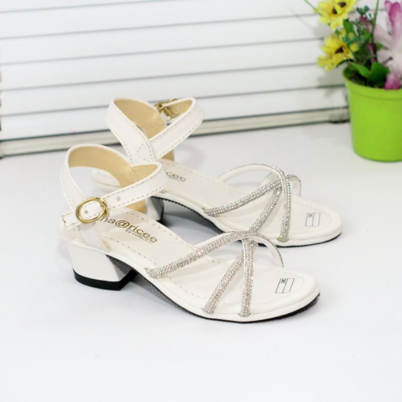 ROSALINA Sandal Pesta Anak Perempuan Tali Glossy Tali Pengait Anti Slip Empuk