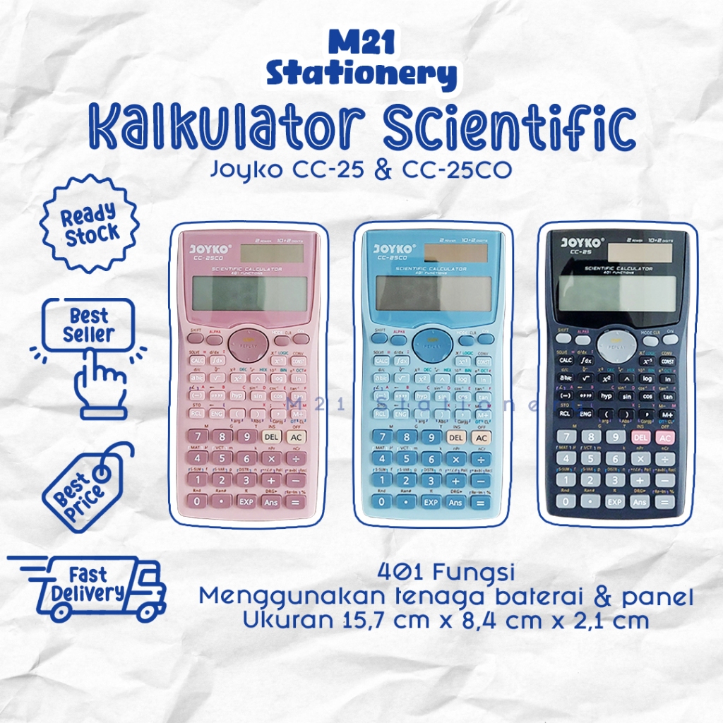 

KALKULATOR SCIENTIFIC JOYKO CC-25 & CC-25CO / CC25 CC25CO CALCULATOR ILMIAH ESTETIK KALKULATOR SCIENTIFIC JOYKO PASTEL LUCU TERMURAH KALKULATOR SCIENTIFIC MURAH ALAT TULIS SEKOLAH KANTOR ATK KULIAH KAMPUS / M21 STATIONERY JOGJA