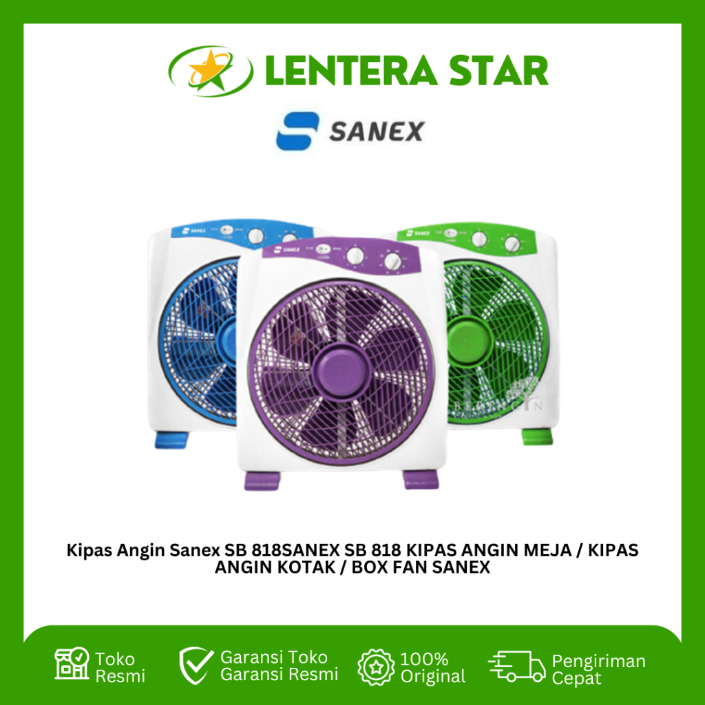 Kipas Angin Sanex SB 818 SANEX SB 818 KIPAS ANGIN MEJA / KIPAS ANGIN KOTAK / BOX FAN SANEX