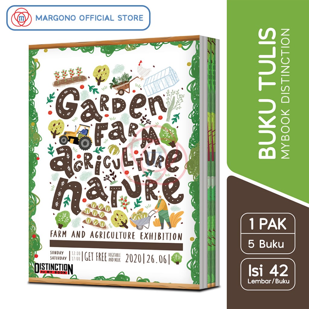 

My Book Distinction Buku Tulis Natural Garden 42 Lembar Boxy - 5 Buku