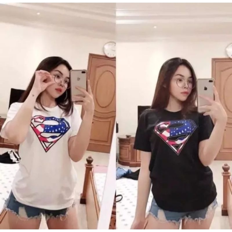 Kaos Pria dan Wanita Kaos Keren Kaos Kekinian Kaos Superman USA Koas Motif Sablon Kaos Distro Kaos D