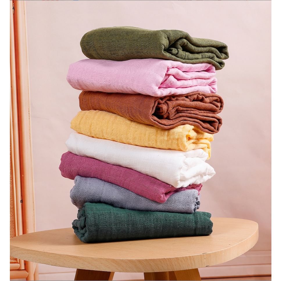 Bedong bayi kain katun halus lembut/sweddle bayi selimut bayi handuk bayi motif polos