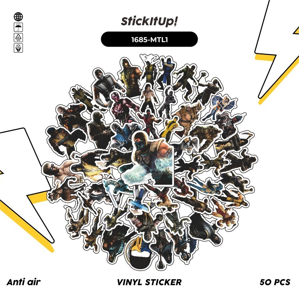 

COD✨ 100 Pcs Stiker Pack MORTAL KOMBAT CHARACTER MIX 001 Lucu Aesthetic Vynil Waterproof untuk Freebies Sticker Buku Journal Casing HP Laptop