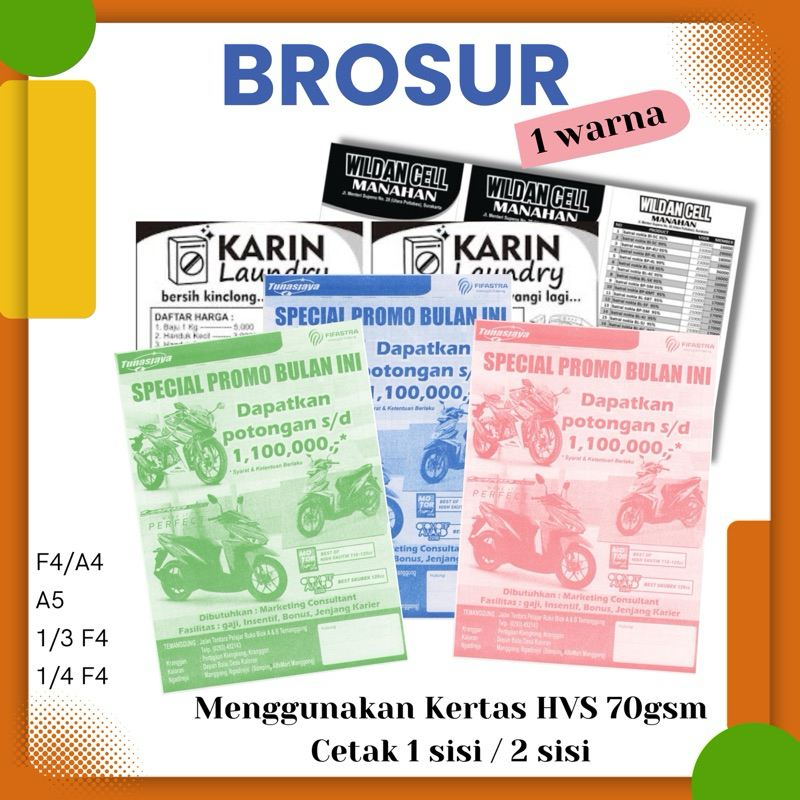

Cetak Brosur HVS 1 Warna & Hitam Putih Ukuran F4/A4 | A5 | 1/3 F4 | 1/4 F4 |