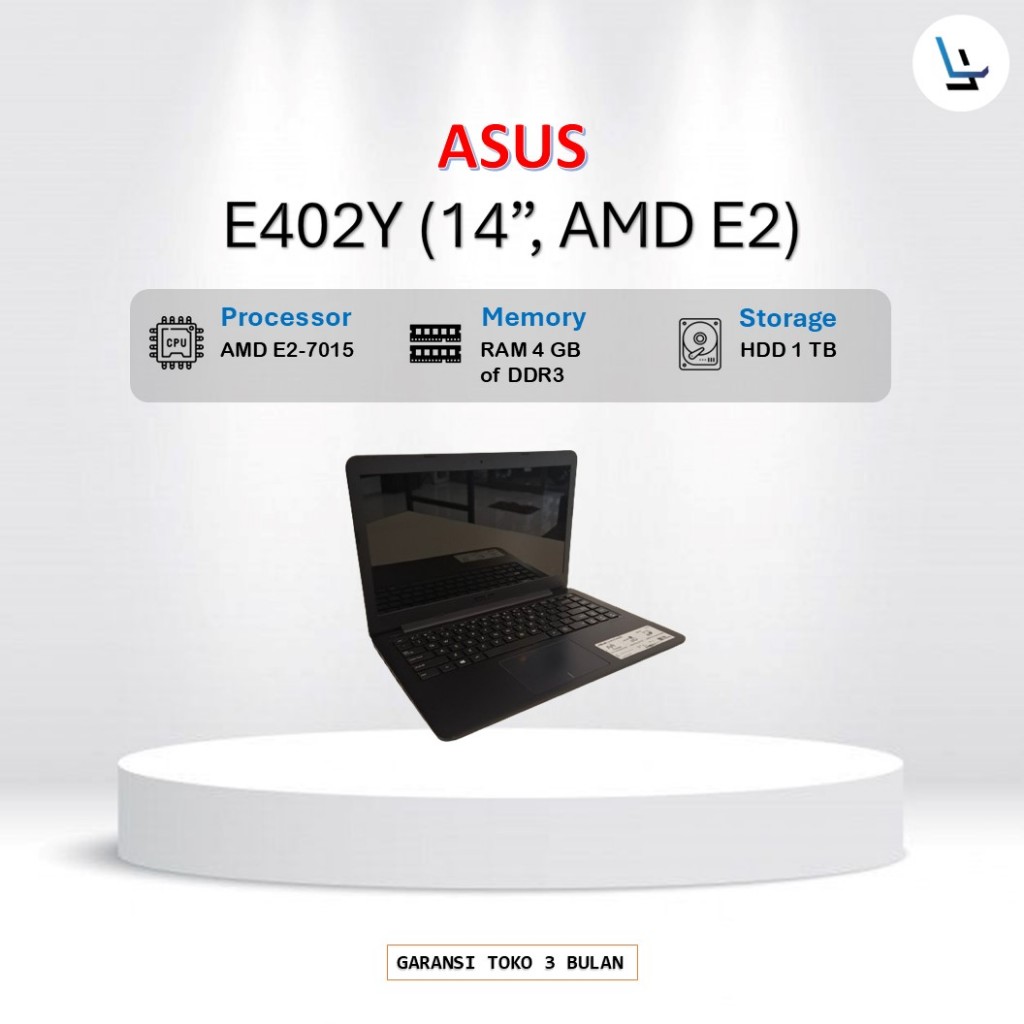 Laptop ASUS E402Y Processor AMD E2-7015 RAM 4GB of DDR3 HDD 1TB