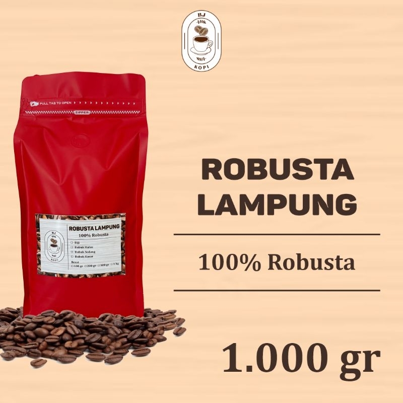 

Kopi Robusta Lampung Robusta Coffee Roast Beans 1000gr Biji Bubuk