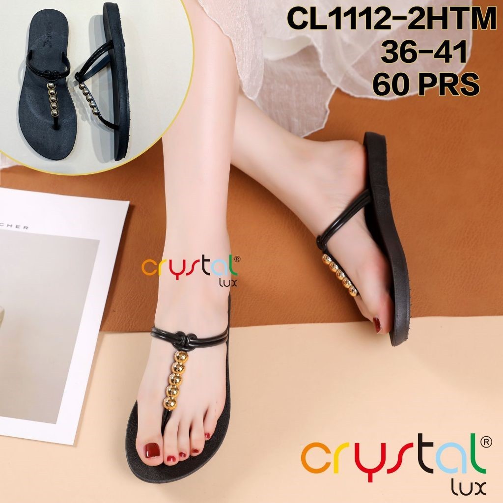 Sendal Jepit Wanita Jelly Karet Import Model Tali  Tengah Variasi Mutiara CL1112-2HTM