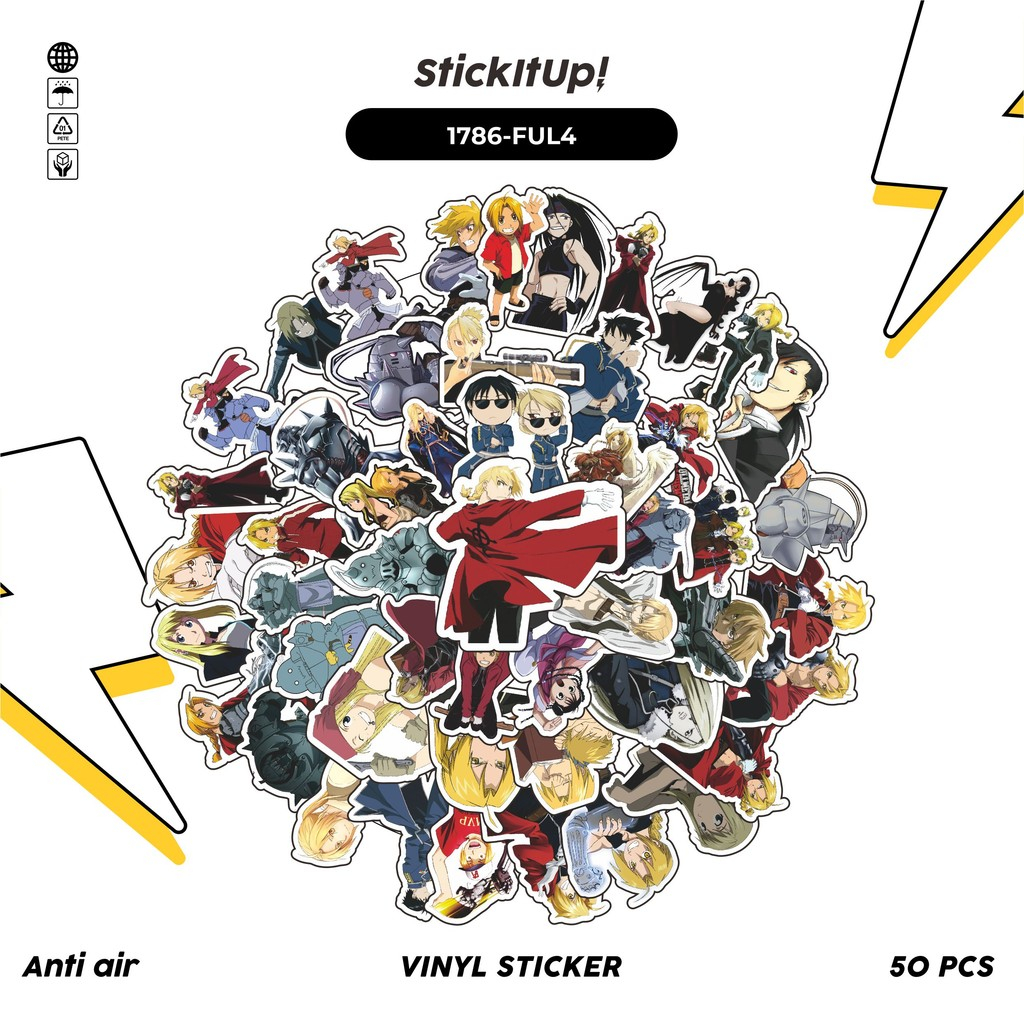 

COD✨ 50 Pcs Stiker Pack FULL METAL ALCHEMIST CHARACTER MIX 04 Lucu Aesthetic Vynil Waterproof untuk Freebies Sticker Buku Journal Casing HP Laptop