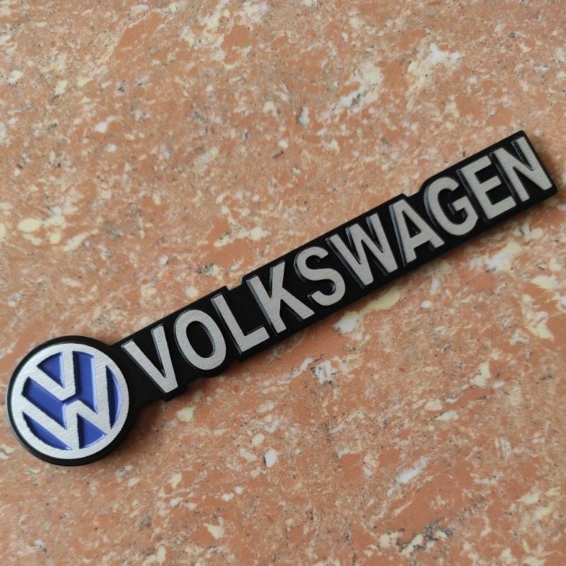 stiker sticker emblem lambang logo mobil vw volkswagen plat keras platinum tempel