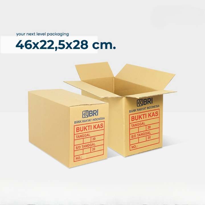 

( 10 pcs ) kardus kas BRI dus arsip bri file box bri bukti kas dus penyimpanan berkas ukuran 46x22x28 cm