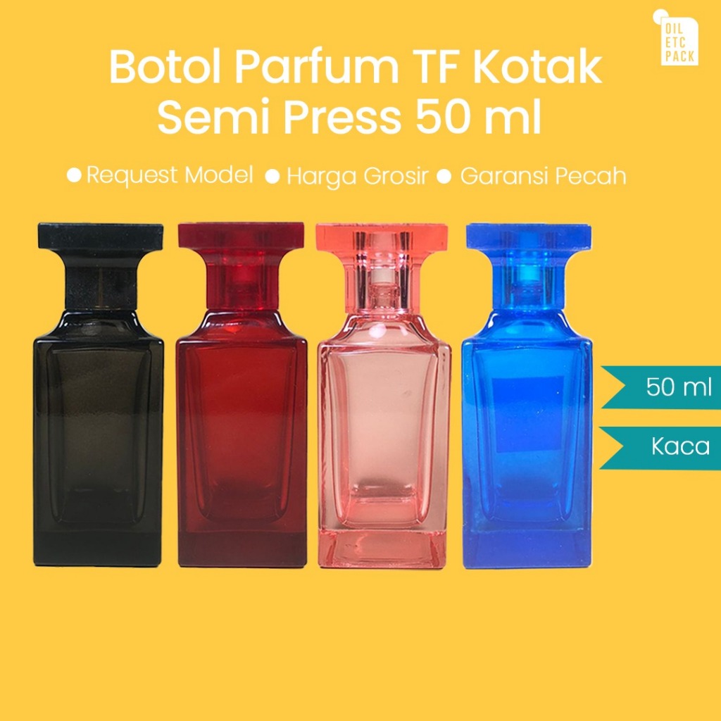 Botol Spray Parfum Kaca TF 50ml Semi-Press (MENGGUNAKAN ALAT) / Wadah Kosong Isi Ulang Minyak Wangi 