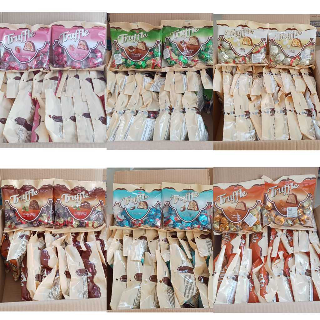 

Coklat turki Elvan truffle (115grx20 pcs) KARTONAN / Coklat turki Elvan mix (150grx24 pcs) KARTONAN