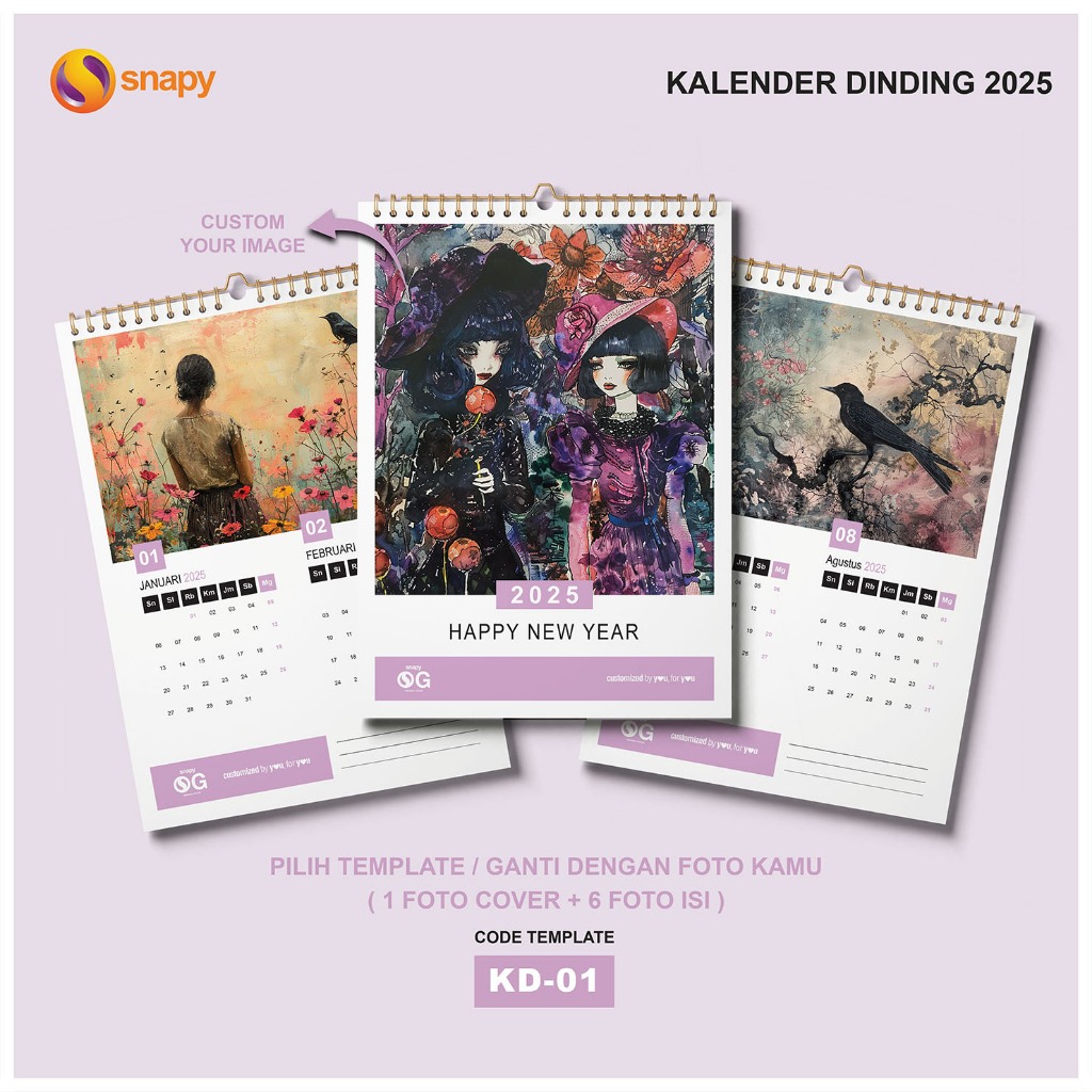 

Snapy - Kalender Dinding Custom 2025 Poster Kalendar A3 Wall Calender Costum Foto