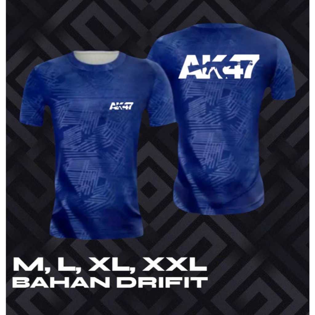 KAOS OLAHRAGA MOTIF SABLON DESIGN AK47/ BAJU AK47 BISA COD/ BAHAN DRIFIT