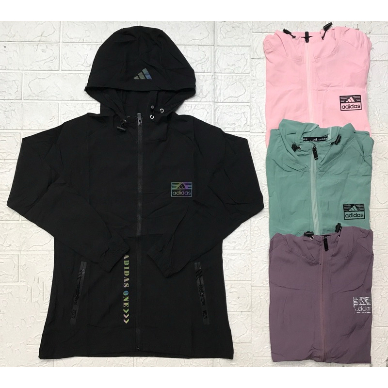 JAKET PARASUT MICRO IMPORT WANITA ADIDAS OLAHRAGA RUNNING
